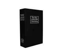 Home Book Safe Dictionary Style Metal Lock Box with Combination Lock Secret Hidden Storage Container for Money Cash Jewelry Passport Security Black