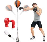 Home Boxing Equipment - Punching Bag with Stand, Height Adjustable Stable Reaction Trainer | Martial Arts Gear for Fitness Workouts, Stress Reduction Training, Beginner Endurance Practice