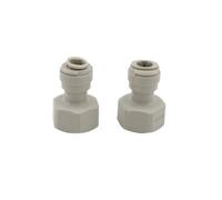 Home Brewing 2pcs Plastic Speedfit Female Quick Connector Joint 3/8" 5/16" Push in to 5/8" Thread to Suit Beer KEG COUPLERS and TAP Shanks Wine Accessories(9.5mm Hose Push fit)