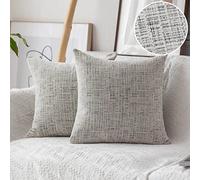 Home Brilliant 60 x 60 Cushion Covers for Sofa, Soft Thick White Mix Black Cushion Covers for Dining Room Living Room, Chenille Cushions for Bed Set of 2, 60cm, Cream Mixed Black