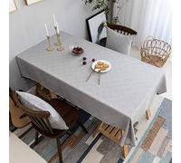 Home Brilliant 6ft Table Cloth, Solid Checker Tablecloth, Table Covers for Party Indoor Outdoor, Tablecloths for Dining Table, 132x183 CM, Light Grey