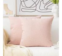 Home Brilliant Cushion Cover 65 x 65 Pink Cushion Covers Set of 2 Girl Gift for Her Decorative Large Square Pillowcase for Bed Sofa Bench Garden, 65x65 cm, 26 inch, Baby Pink