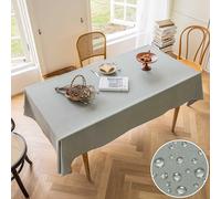 Home Brilliant Plain Large Rectangular Tablecloth Wipe Clean, Table Cloth Polyester, Water Resistant Table Protector for Patio Outdoor Table, Sage Green, 140CM x 260CM
