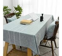 Home Brilliant Table Cloth 132 x 218 CM, Rectangle Tablecloth Wipe Clean for Kitchen, Faux Linen Table Cover for Buffet Restaurant Autumn Home Decor, 52x86 Inch, Grey Green