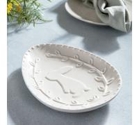 Home Bunny Egg Shaped Ceramic Side Plate -White