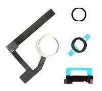 Home Button Replacement for iPad Mini 5 2019 7.9 inch A2133 A2124 A2125 A2126 Incl Flex Cable Connector -White(Silver Ring)