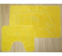 Home Care Lemon Bath Mat Set, 2 Piece Dolphin Designe
