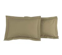Home Cassiopee to80pe-tau Set of 2 Pillowcases 80 Count Percale Taupe 50 x 70 cm
