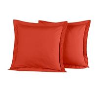 Home Cassiopee to80pe-ter 80 Count Percale Terracotta Set of 2 Pillowcases 65 x 65 cm