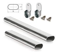 Home Centre 800mm Oval Polished Chrome Wardrobe Metal Rail 30mm Clothes Hanging Hanger Pole Closet