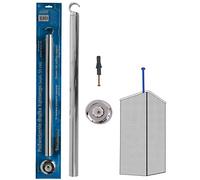 HOME CENTRE Chrome Colour Shower Curtain Rail Ceiling Support 55cm Length Corner Rail Rod Bath Pole