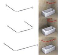 Home Centre.Direct 3 Way Shower Curtain U & L Shape Corner Rail 20mm Diameter Pole Rod Bath