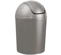 Home Centre.Direct Home Centre Compact Plastic Swing Top Waste Bin 5 Litre Silver House Office Bathroom Lobby Dustbin