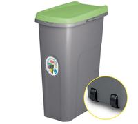 Home Centre.Direct Home Centre Plastic Lift Top Lid Waste Bin Kitchen School 40 Litre Green-Grey