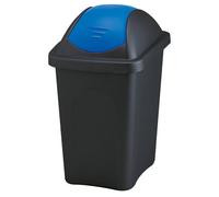 Home Centre.Direct Home Centre Swing Lid Top Plastic Waste Bin 30 Litre Blue-Black