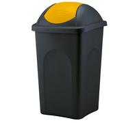 Home Centre.Direct Home Centre Swing Lid Top Plastic Waste Bin 60 Litre Yellow-Black