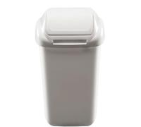 Home Centre Flip Top 15L Classic Plastic Waste Bin Kitchen Office School Work Recycling Disposable Trash Dispenser Household Recyclable Rubbish Bin Easy Cleaning White