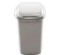 Home Centre Flip Top 30L Classic Plastic Waste Bin Kitchen Office School Work Recycling Disposable Trash Dispenser Household Recyclable Rubbish Bin Easy Cleaning White