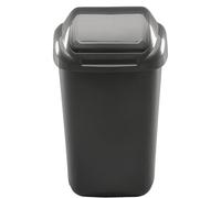 Home Centre Flip Top 30L Classic Plastic Waste Bin Kitchen Office School Work Recycling Disposable Trash Dispenser Household Recyclable Rubbish Bin Easy Cleaning Graphite