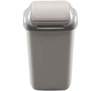 Home Centre Flip Top Classic Plastic Waste Bin 50 Litre Grey Kitchen Office School Work Recycling Disposable Trash Dispenser Traditional Colours Household Recyclable Rubbish Easy Cleaning