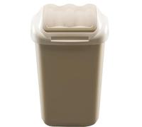 Home Centre Flip Top Plastic Waste Bin 30 Litre Cappuccino Kitchen Office School Work Recycling Disposable Trash Dispenser Household Recyclable Rubbish Bin Easy Cleaning