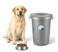 Home Centre Pet Food Storage Container 46L, Airtight Clip-On Lid, Grey | Small plastic bin for cat and dog dry food, treats, biscuits, 44.5 cm x 40 cm x 61 cm, airtight food storage