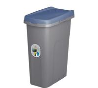 Home Centre Plastic Lift Top Waste Bin 15 Litre Blue-Grey Slim