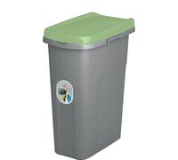 Home Centre Plastic Lift Top Waste Bin 15 Litre Green-Grey Slim