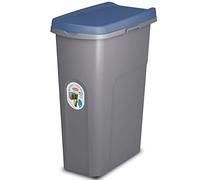 Home Centre Plastic Lift Top Waste Bin 40 Litre Blue-Grey Slim