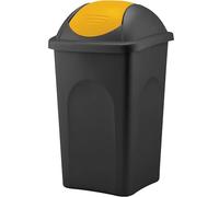 Home Centre Swing Lid Plastic Waste Bin 60 Litre Kitchen Yellow-Black