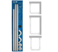HOME CENTRE White U&L Shape Corner Shower Rail 3 Way Bath Pole Rod Track