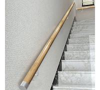 Home Children and Elderly Anti-Skid Against The Wall Banister Aisle Corridor Stairs Wood Round Handrails Wall Support Railing Guardrail with Stainless Steel Bracket/5Ft/150Cm