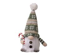 Home Christmas Decorations Christmas Decorations Hat with Lights Holding Cane and Tree Doll Window Display(B, 30x17cm)
