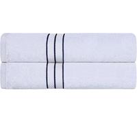 Home City, 100% Cotton, Towel Set, White/Navy Blue - Towel