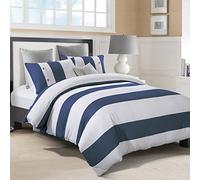 Home City, Bed Linen Set, White/Blue - King