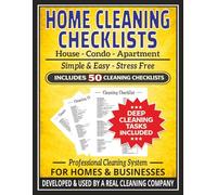 HOME CLEANING CHECKLISTS BOOK: Professional House Cleaning Checklist System | Standard & Deep Cleaning Use | 50 Tear Out Housekeeping Checklists for ... Airbnb, & Cleaning Companies | 8.5x11 Inches