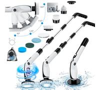 Home Cleaning Rotary Brush, Electric Cleaning Brush with 4 Adjustable Angles, 7 Heads, 3 Length Options, 90 Minutes Runtime, 2 Speed Modes for Bathroom, Floor