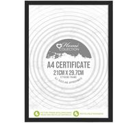 Home Collection London Range Stylish Black Wood Effect Photo Frame Table Stand & Wall Mounts to Display A4 Picture/Certificate