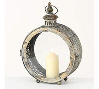 Home Collection Metal Lantern Antique Gold Green/Brown Diameter 40 cm