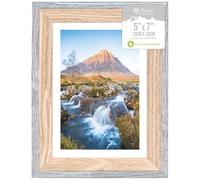Home Collection Picture Frames With Mount Photo Frames Wood Effect Freestanding Or Wall Mount (Two-Tone, 5x7)