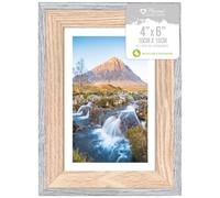Home Collection Picture Frames With Mount Photo Frames Wood Effect Freestanding Or Wall Mount (Two-Tone, 4x6)
