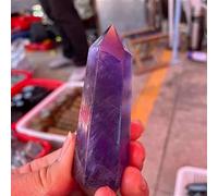Home Collections Gift 1PCS Natural Purple Ribs Hexagon Single Tabla Stone Grinding Purple Floor Column Decoration (Size : 8-9cm)