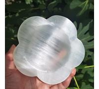 Home Collections Home Decoration Natural Selenite Crystal Quartz Bowl Ashtray Reiki Fang Will Decorate The Home with a Gift Stones (Color : Dark Khaki, Size : 500-550g)