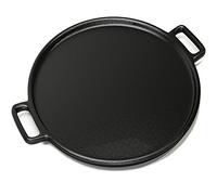 Home-Complete HC-5001 Cast Iron Pizza Pan-14” Skillet for Cooking, Baking, Grilling-Durable, Long Lasting, Even-Heating and Versatile Kitchen Cookware, Black