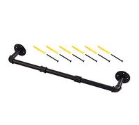 HOME COMPOSER Clothes Hanging Rail Wall Mounted, Industrial Garment Clothing Pipe Rack Heavy Duty 76cm Black, DIY Iron Steel Pole Bar for Displaying Blouse Shirt, Coat and Jacket