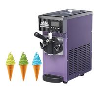 Home Countertop Soft-Serve Ice Cream Machine Single Flavor ice cream machine 4-5kg/h Output with Pre-Cooling LCD Panel(Purple)