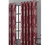 Home Curtains Elanie Jacquard Pair of Lined Eyelet Curtains Metallic