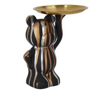 HOME DECO FACTORY, HD0153 Modern and Stylish Statue Practical Pocket for Keys and Jewellery, Fine Finish in Black, Gold and Silver, Ideal for Any Interior Decoration 30 cm, Plastic-Polyresin