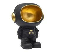 HOME DECO FACTORY, HD0160 Black Astronaut Statue with Empty Pocket, Modern and Practical Decorative Object, Futuristic Design, Ideal for Living Room or Office, Size: 20 cm, Black and Gold