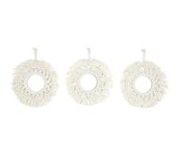 HOME DECO FACTORY, HD0177 Decorative Boho Macramé Mirror, Elegant and Bright, Ideal for Personalizing Your Interior, Easy to Install, Height 28 cm, Beige